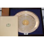 A silver limited edition Danbury Mint salver, The Queen's Silver Jubilee, 1952 - 1977,