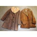 A curly lamb coat, Antartex; another, similar, sheepskin coat,