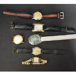 A Services Airman wristwatch; five other vintage wristwatches, Ingersoll, Limit,