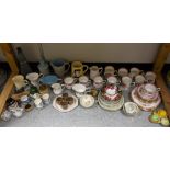 Ceramics - Poole Twintone jugs, jar,