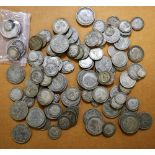 Quantity of circulated UK silver coinage, mainly 20th century, some .