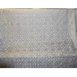 A lace edged embroidered table cloth, ivory tulle,
