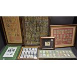 Cigarette Cards - Dickens, framed; Clowns, framed; British Trees, framed; Derby County footballers,