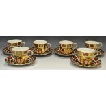 A Royal Crown Derby 1128 pattern tea service for six, comprising six teacups,