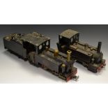 A Mamod Steam Railway Co 0-4-0 engine with tender, modified, RC fitted,