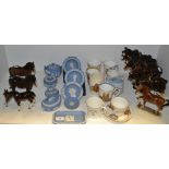 Ceramics - Wedgewood Jasperware; commemorative; Shire Horses;