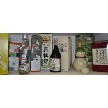 Ozeki Sake set, carton; Satsuma Shiranami,