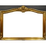 A large arch-topped rectangular Neo Classical style gilt framed wall mirror