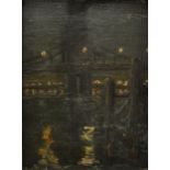 Impressionist School (early to mid 20th century) River and Bridge, Nocturnal Study oil on board,