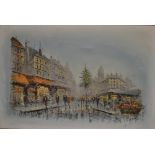 French School (20th century) Street Scene oil on canvas