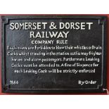 A cast metal reproduction railway plaque,