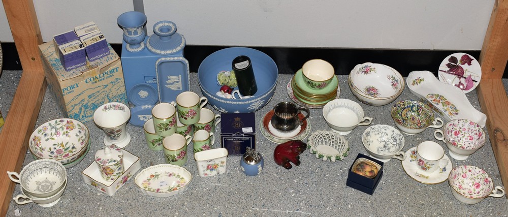 Ceramics - Wedgwood Jasperware including bowl, candlestick, trinket dishes,