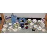 Ceramics - Wedgwood Jasperware including bowl, candlestick, trinket dishes,