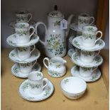 A Royal Doulton coffee service, Campagna pattern, comprising cups, saucers, coffee pot,