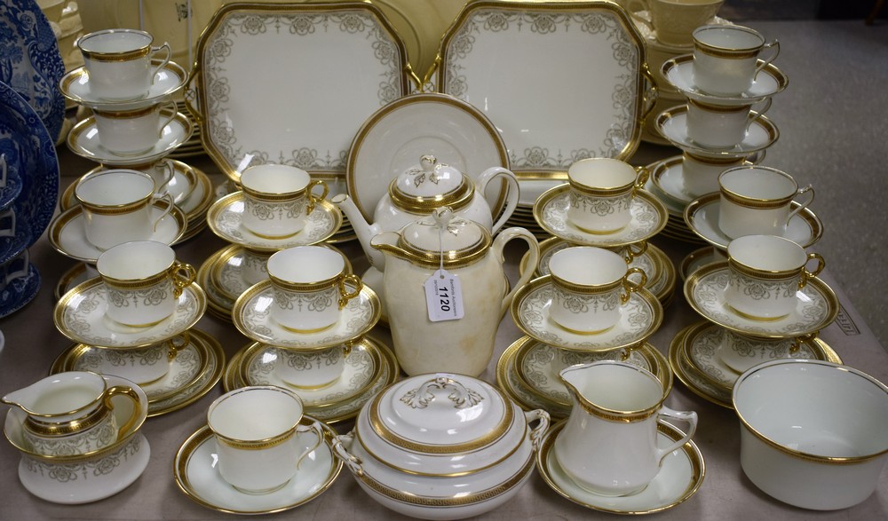 A Royal Cauldon part tea set, comprising cups, saucers, side plates,