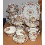 Ceramics - a Grafton china Malvern pattern part tea set, floral pattern on white ground, gilt edge,