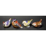 A Royal Crown Derby paperweight, Collectors Guild, Firecrest, gold stopper, boxed; three others,