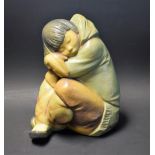 Ceramics - a Gres Lladro figure, Sleeping Eskimo Boy, designed by Juan Huerto, model no.