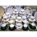 Ceramics - a Colclough Amanda pattern tea set for six comprising teapot, cream jug, sugar bowl,