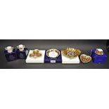 A Royal Crown Derby 1128 pattern gold band Duchess dish; trinket dishes,