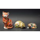A Royal Crown Derby paperweight, Cottage Garden Kitten, gold stopper, boxed; another, Catnip Kitten,