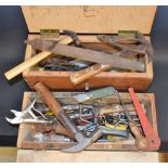 Tools - 19th century and later, including claw hammers, pliers, tongs, files, rasps,
