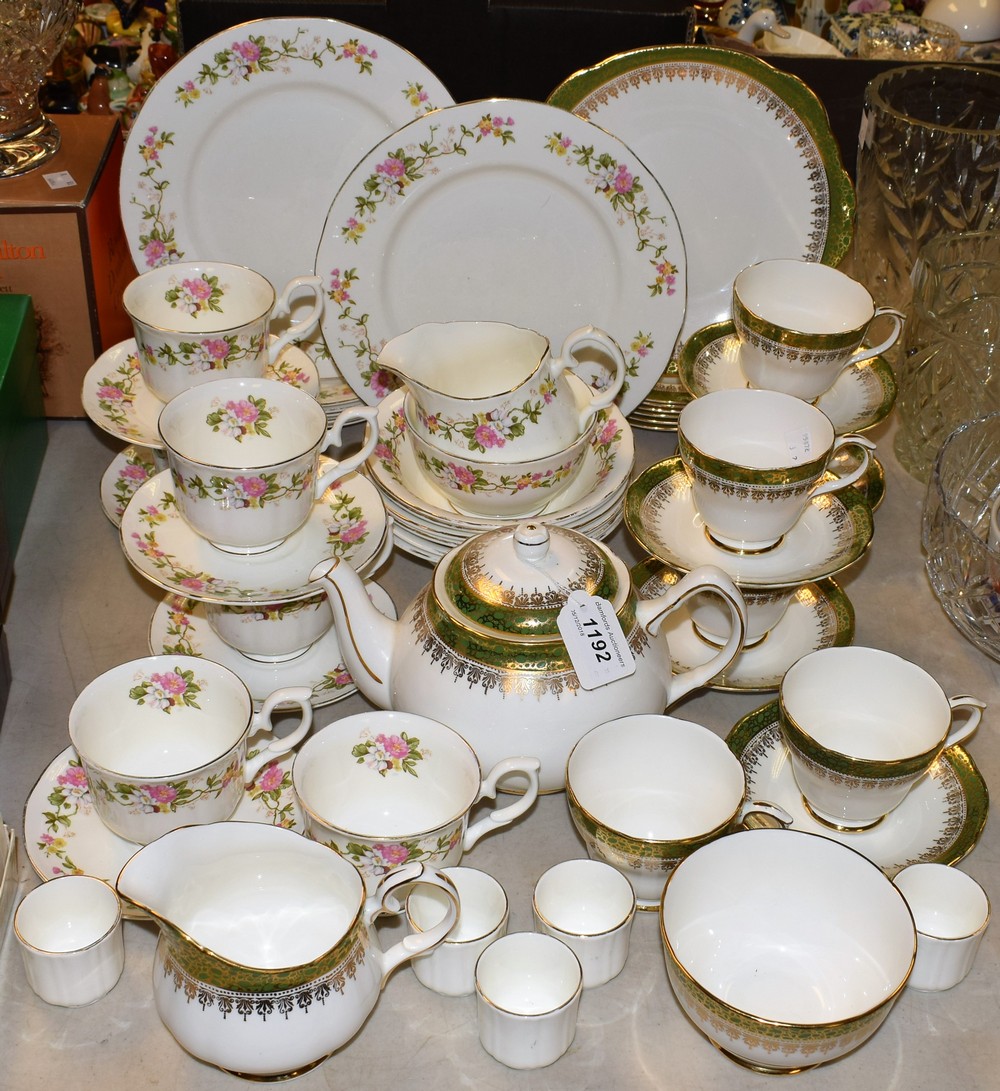 A Salisbury part tea service, comprising cups, saucers, side plates, milk jug, sugar bowl,