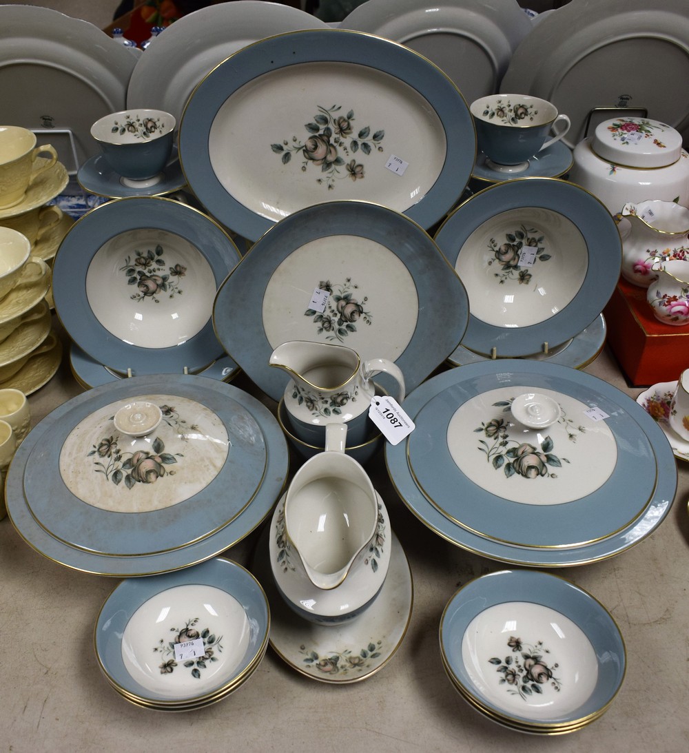 A Royal Doulton Rose Elegans pattern dinner and tea service, for six, comprising cups, saucers,