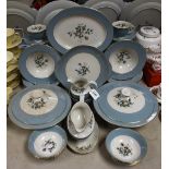 A Royal Doulton Rose Elegans pattern dinner and tea service, for six, comprising cups, saucers,