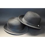 A gentleman's felt bowler hat, Hinchcliffe 'The' Hatter; another, New Vellum No.