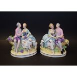 A pair of mid-20th century German porcelain figures, Courting Couple,