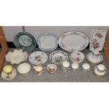 A Gladstone china part tea service, comprising cups, saucers, side plates, bread and butter plate,