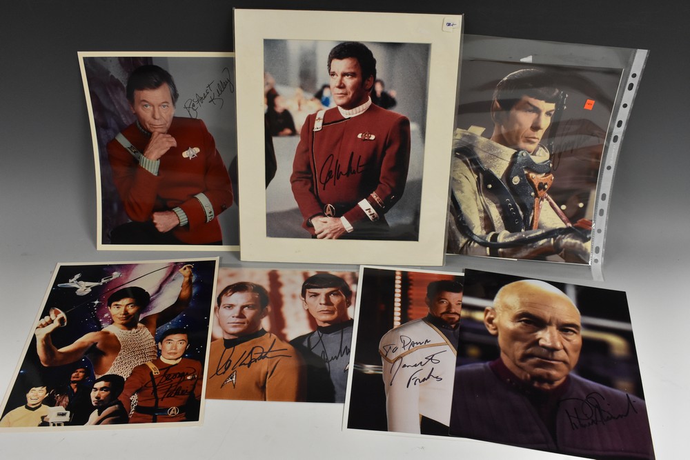 Star Trek - a double signed photograph, William Shatner, Leonard Nimoy, 20cm x 25cm,