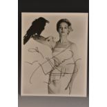 Tippi Hedren - signed black and white 20cm x 25cm photograph showing The Birds actress posing with