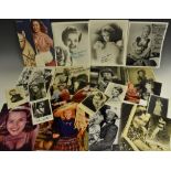 Female screen icons - signed photographic images and others: Nellie Wallace; Shelley Winters;