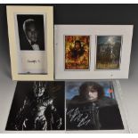 The Lord of the Rings - two multi-signed autograph cards, Ian McKellen, Viggo Mortensen, Liv Tyler,