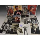 Male screen icons - signed photographic images and others: Anthony Quinn; Albert Finney; Bill Cosby;