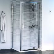 Aqualux 1193896 Pivot Shower Door and Side Panel Pack, Polished Silver RRP £279.99