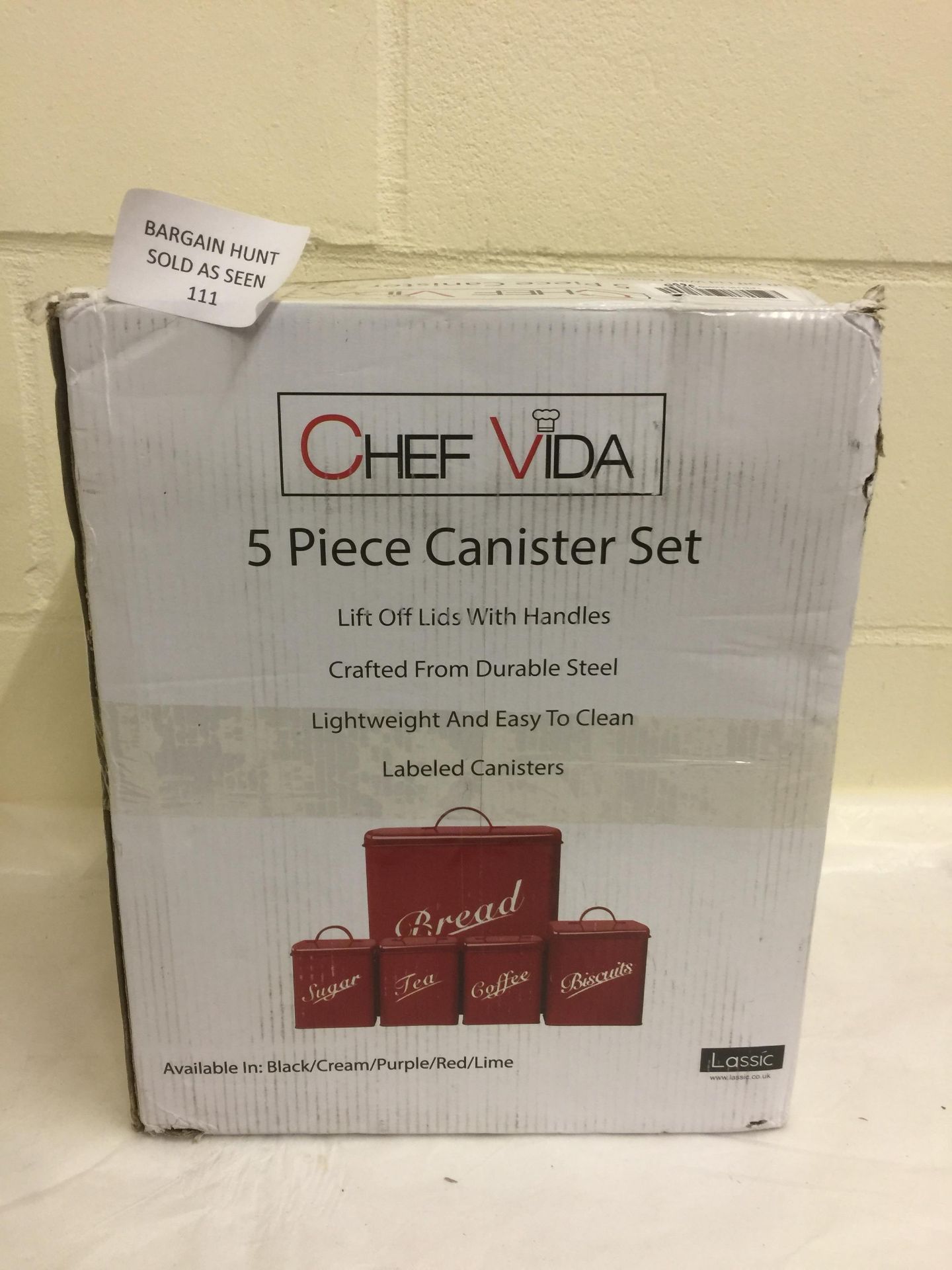 Chef Vida 5 Piece Canister Set