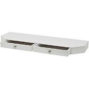 Duraline Floating Wall Shelf with Drawer, White, 7 x 81 x 26 cm RRP £46.99