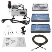 Professional Airbrush Kit With Air Compressor Dual-Action Hobby Set RRP £179.99