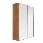 Premier Housewares Wall Cabinet With Oak Effect/ Mirror