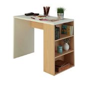 Desk In White and Light Oak Colour With Leg Shelf RRP £89.99