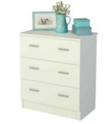 Melamine chest of drawers with 3 drawers 60 cm wide RRP £69.99