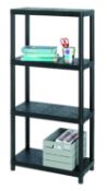 Keter SIGMA 12 inch Indoor DIY Plastic Storage Shelving Unit with 4 Shelves