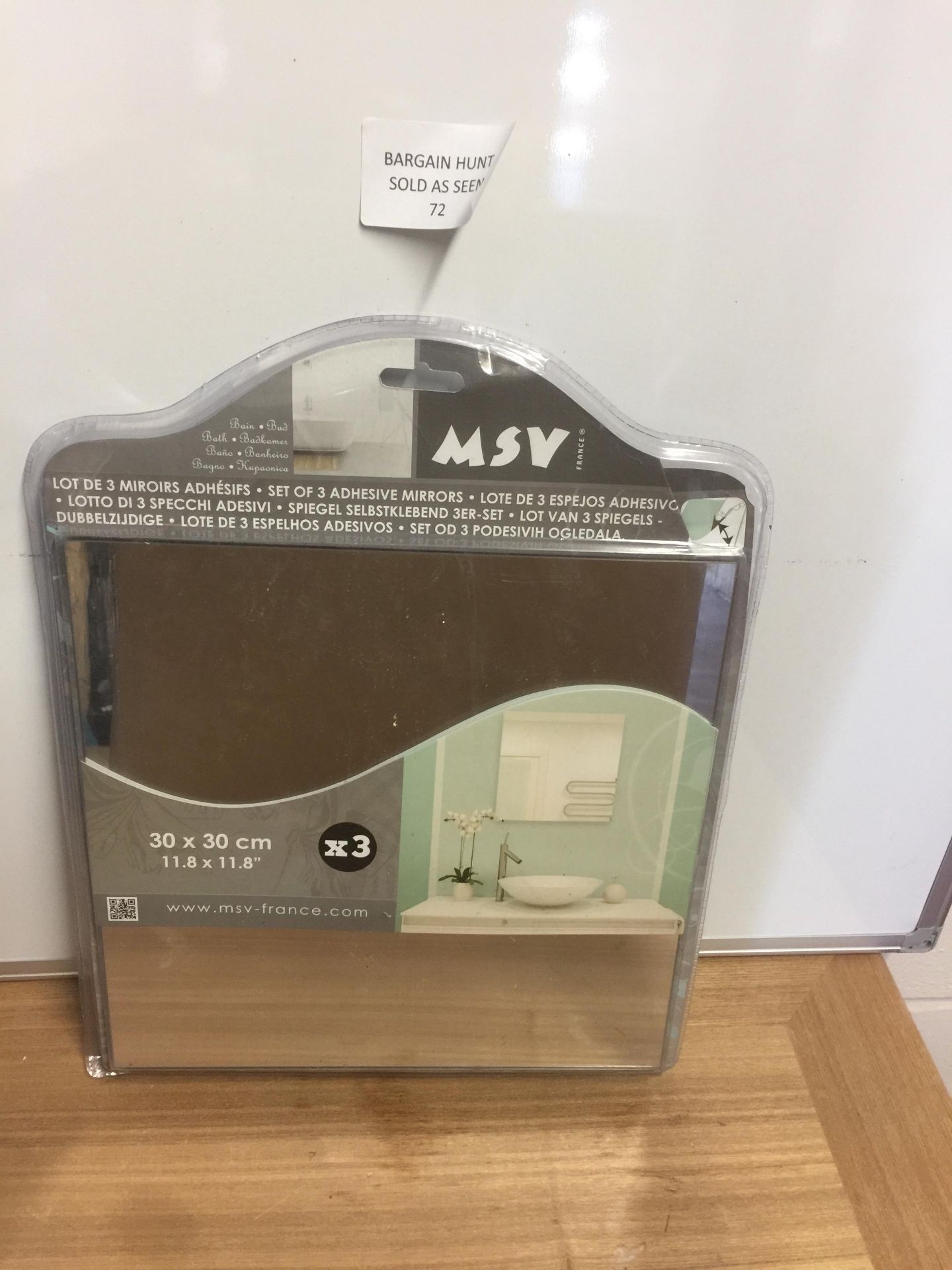 MSY Set of 3 Adhesive Mirrors