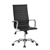 LANGRIA Comfortable High Back Ribbed PU Leather Executive Chair RRP £129.99
