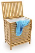 Large Bamboo Wooden Storage Laundry Hamper Basket