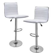 Bigtreestock 2 x Bar Stools Breakfast chrome Faux Leather Bar chairs RRP £79.99
