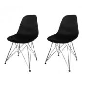 Modern Black Scandinavian Chairs Set Of 2